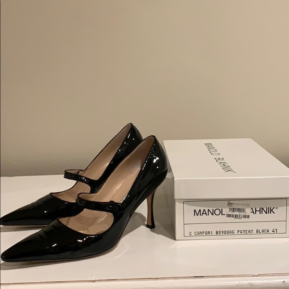 Manolo Blahnik Campari- Mary Jane Shoes